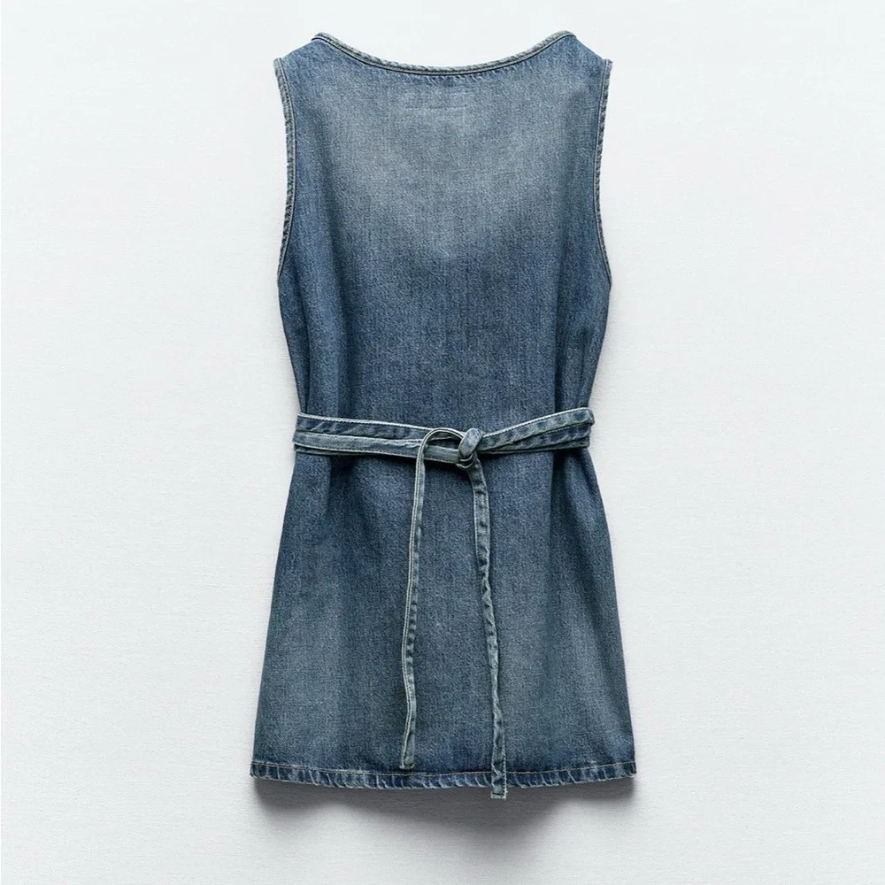 Zara - NWT Denim Shift Top/Tunic - Size S - Picture 6 of 12